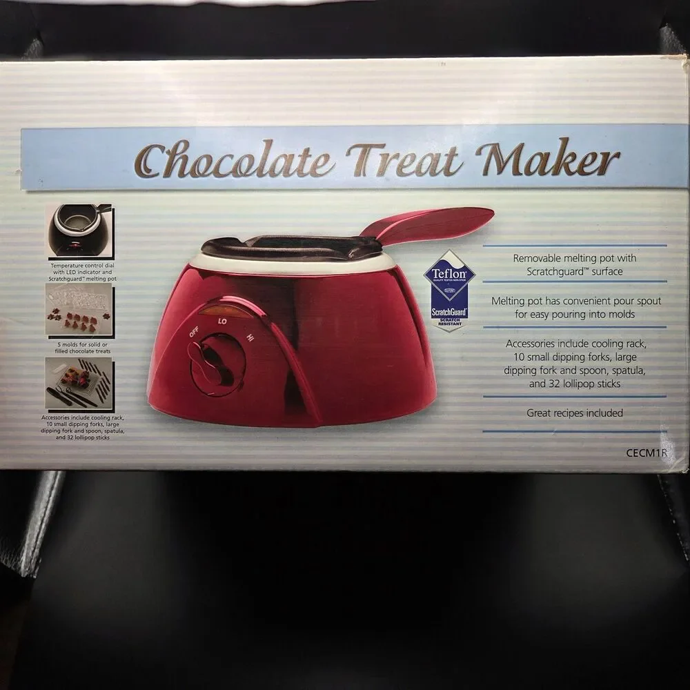 Cook's Essentials Red Chocolate Treat Maker with Molds Model CECM1 CECM1R